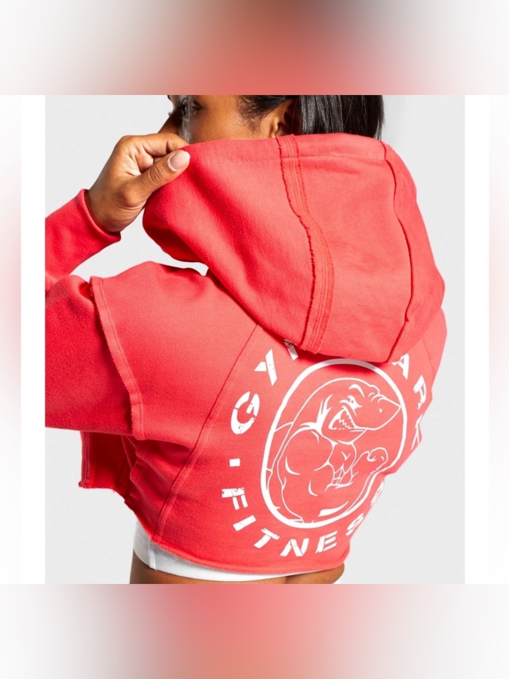 Gymshark Legacy Cropped Hoodie Red Size Small